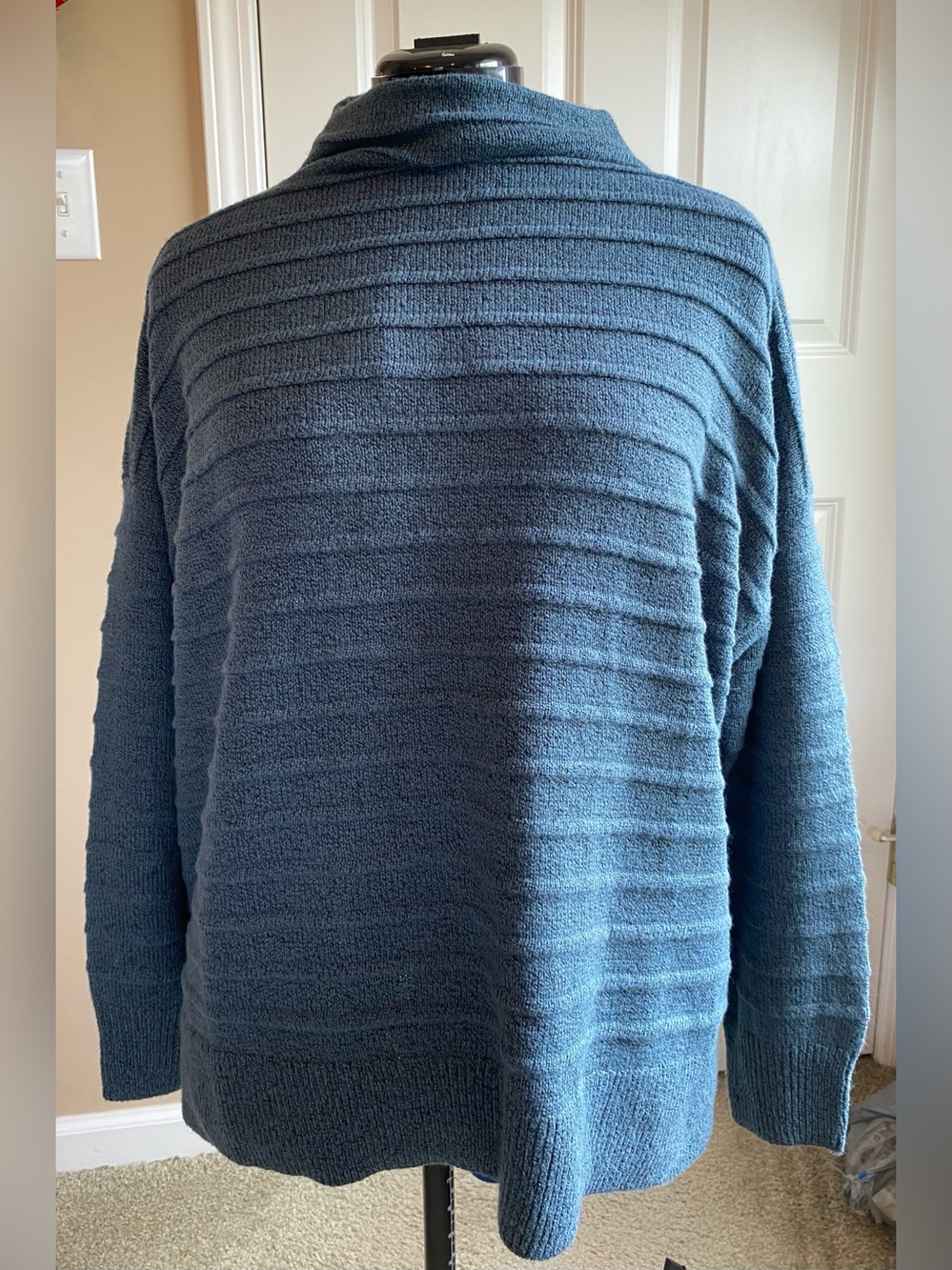CJ Banks NWT Blue Funnel Neck Sweater
